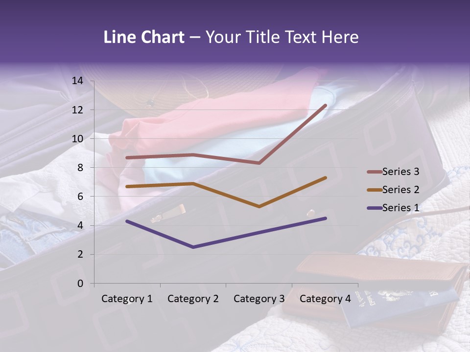 Modern Luggage Partially Packed With Colorful Summer Clothing. Us Passport Included In Composition. PowerPoint Template