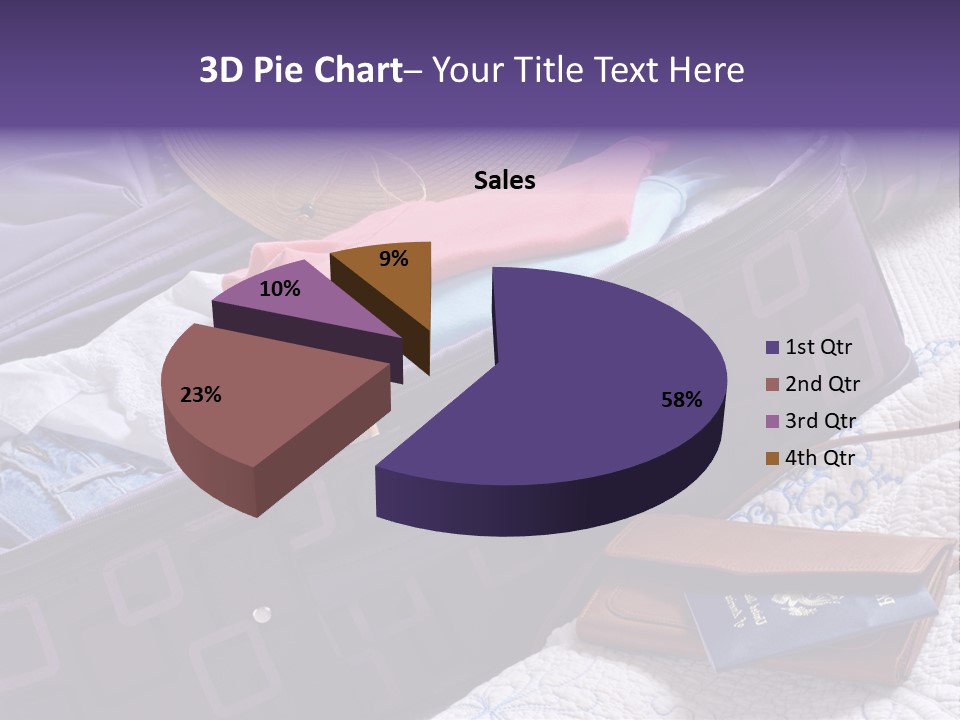 Modern Luggage Partially Packed With Colorful Summer Clothing. Us Passport Included In Composition. PowerPoint Template