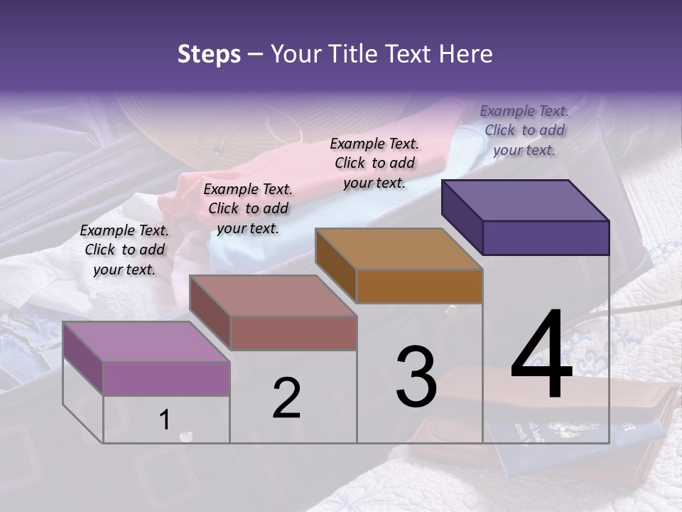 Modern Luggage Partially Packed With Colorful Summer Clothing. Us Passport Included In Composition. PowerPoint Template