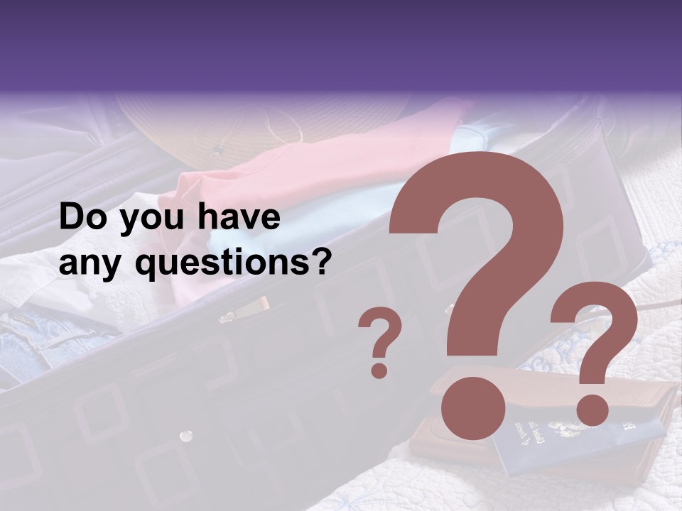 Modern Luggage Partially Packed With Colorful Summer Clothing. Us Passport Included In Composition. PowerPoint Template