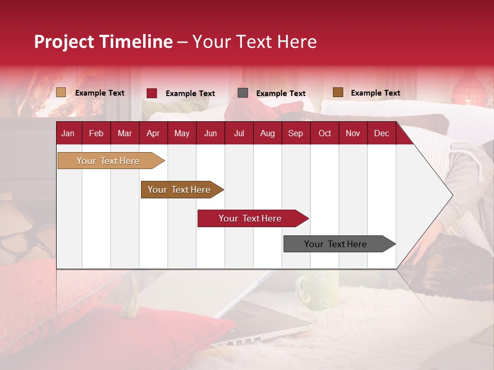 Woman With A Cat Relaxing Beside A Fireplace. PowerPoint Template