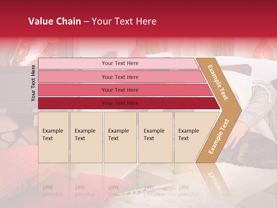 Woman With A Cat Relaxing Beside A Fireplace. PowerPoint Template