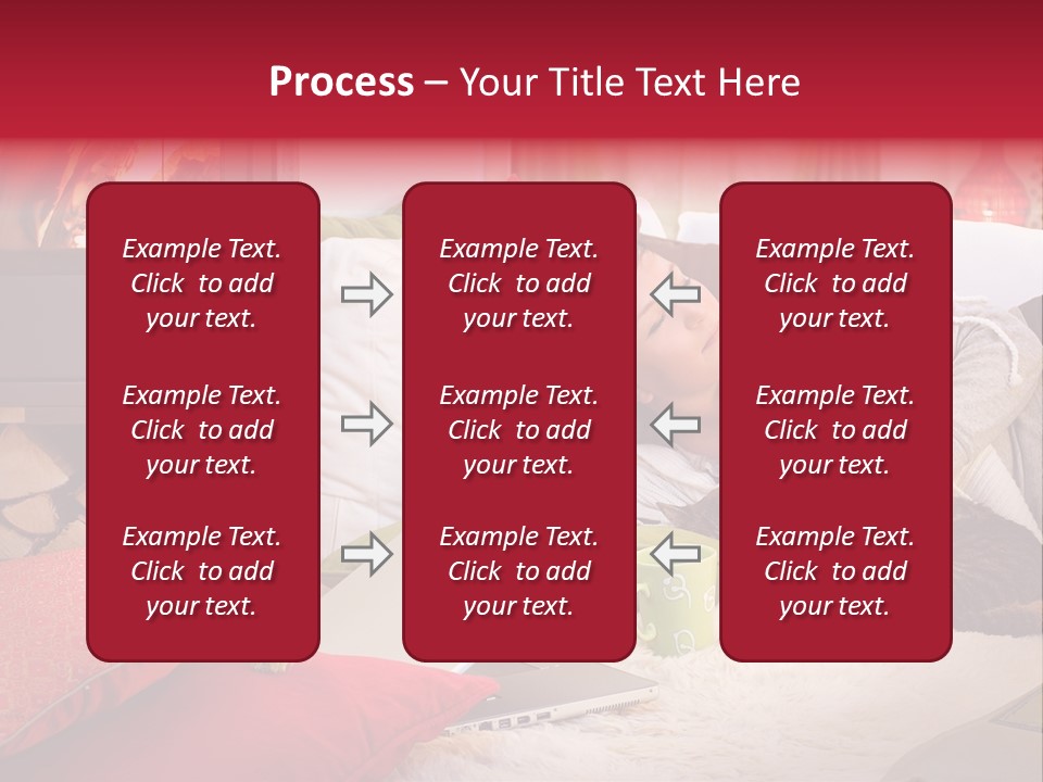 Woman With A Cat Relaxing Beside A Fireplace. PowerPoint Template