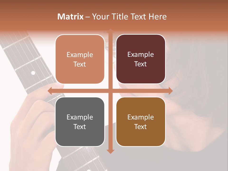 Teen Boy With Electric Guitar Playing. PowerPoint Template