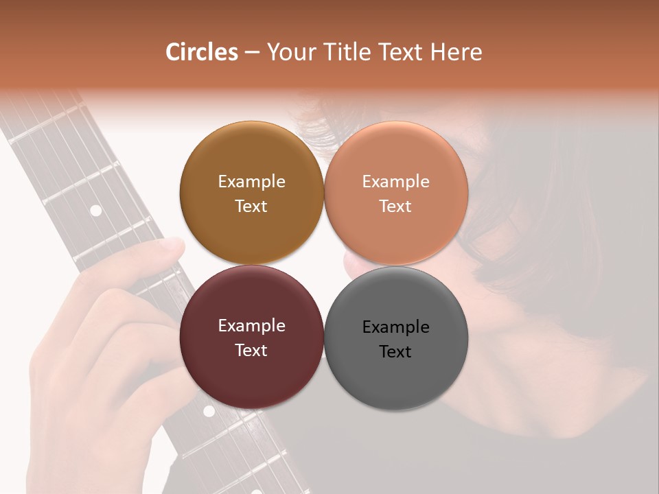 Teen Boy With Electric Guitar Playing. PowerPoint Template