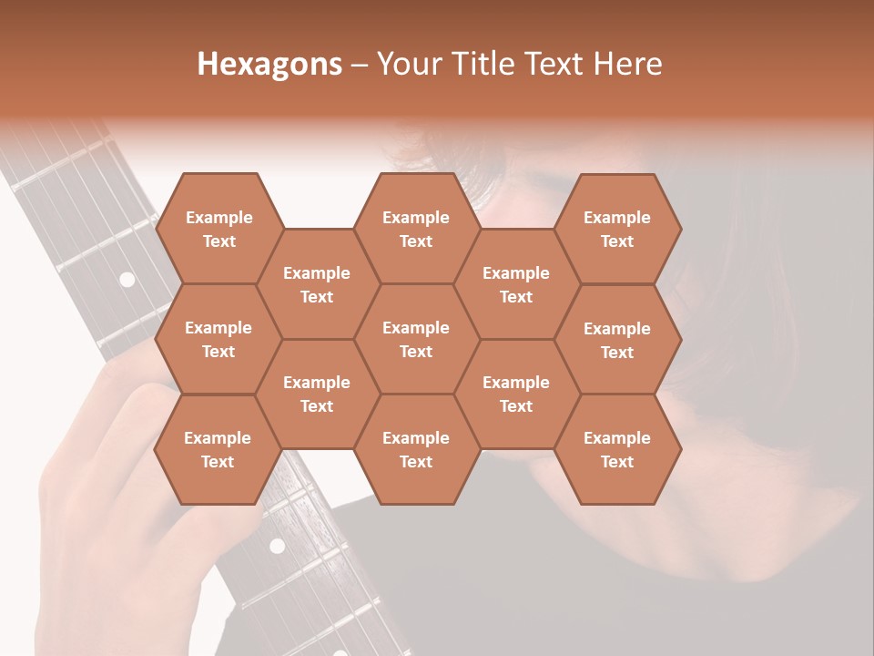 Teen Boy With Electric Guitar Playing. PowerPoint Template