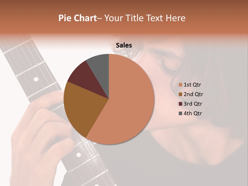 Teen Boy With Electric Guitar Playing. PowerPoint Template