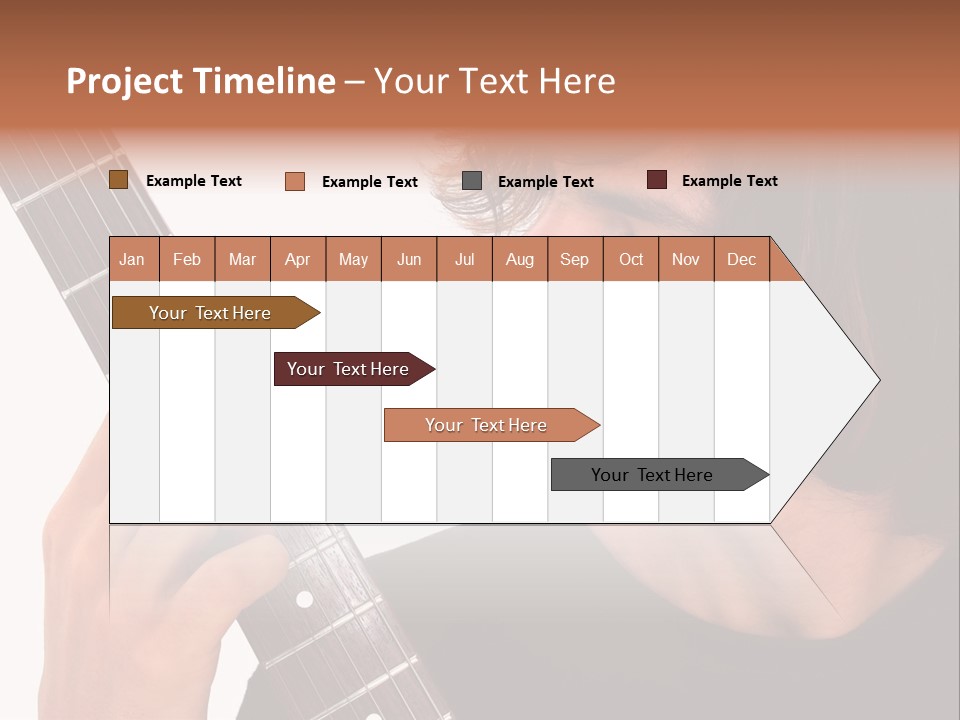 Teen Boy With Electric Guitar Playing. PowerPoint Template