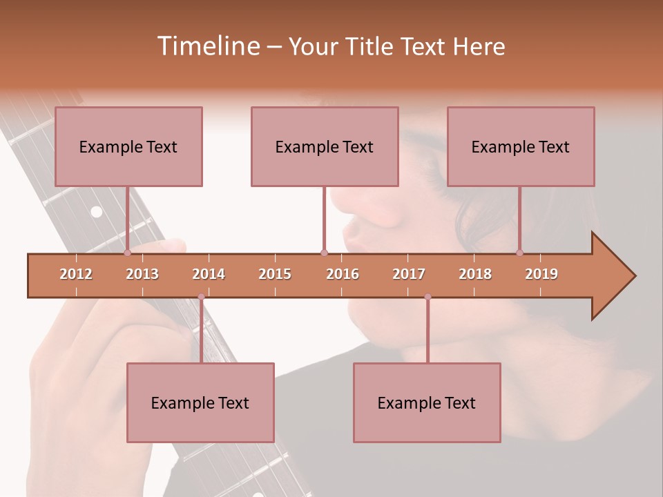 Teen Boy With Electric Guitar Playing. PowerPoint Template