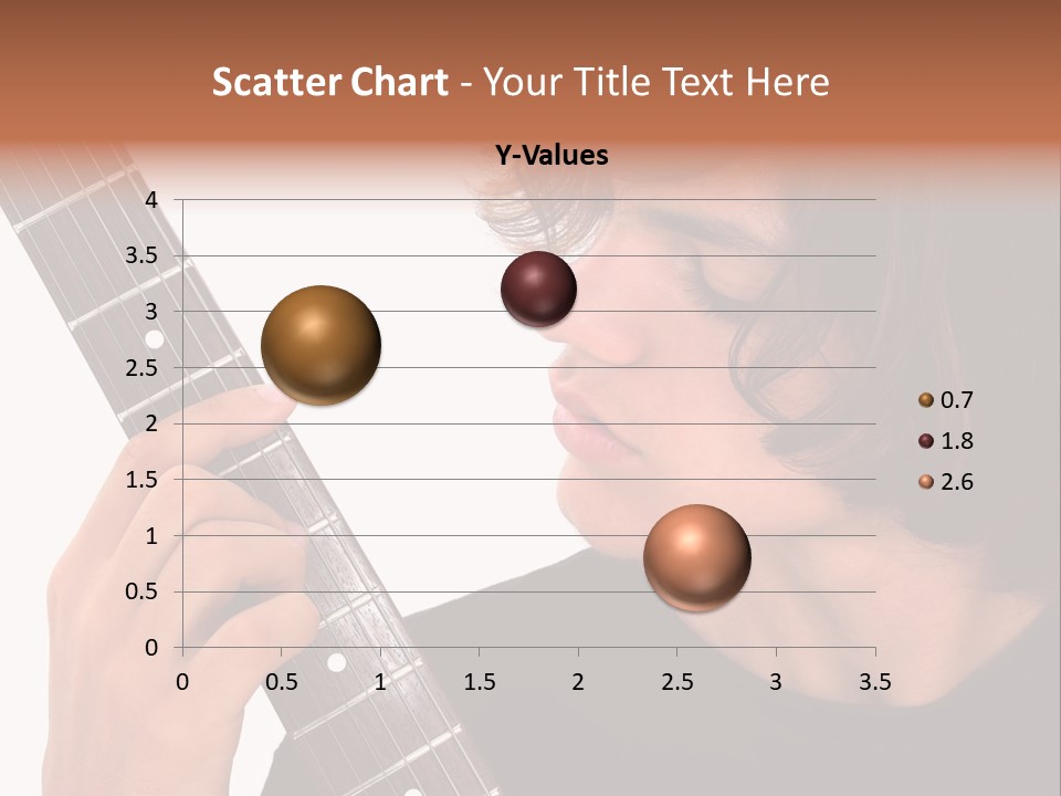 Teen Boy With Electric Guitar Playing. PowerPoint Template