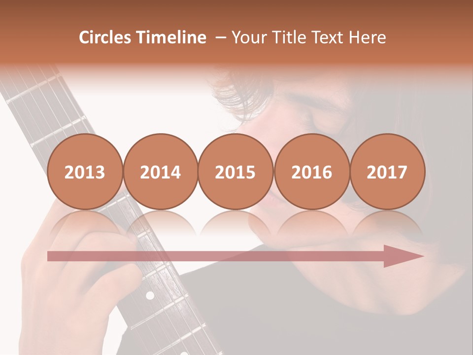 Teen Boy With Electric Guitar Playing. PowerPoint Template
