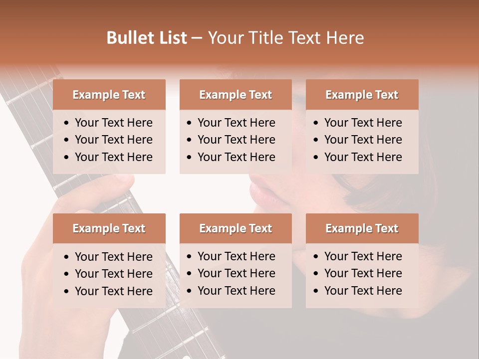 Teen Boy With Electric Guitar Playing. PowerPoint Template