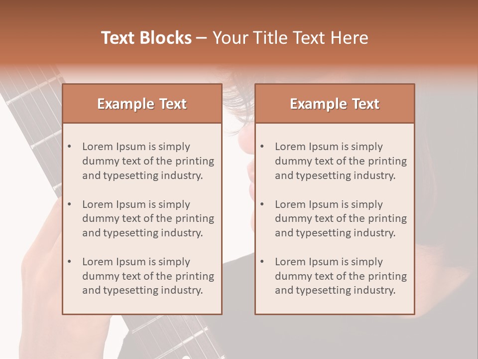 Teen Boy With Electric Guitar Playing. PowerPoint Template