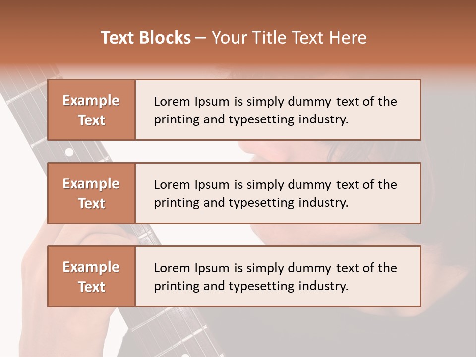 Teen Boy With Electric Guitar Playing. PowerPoint Template