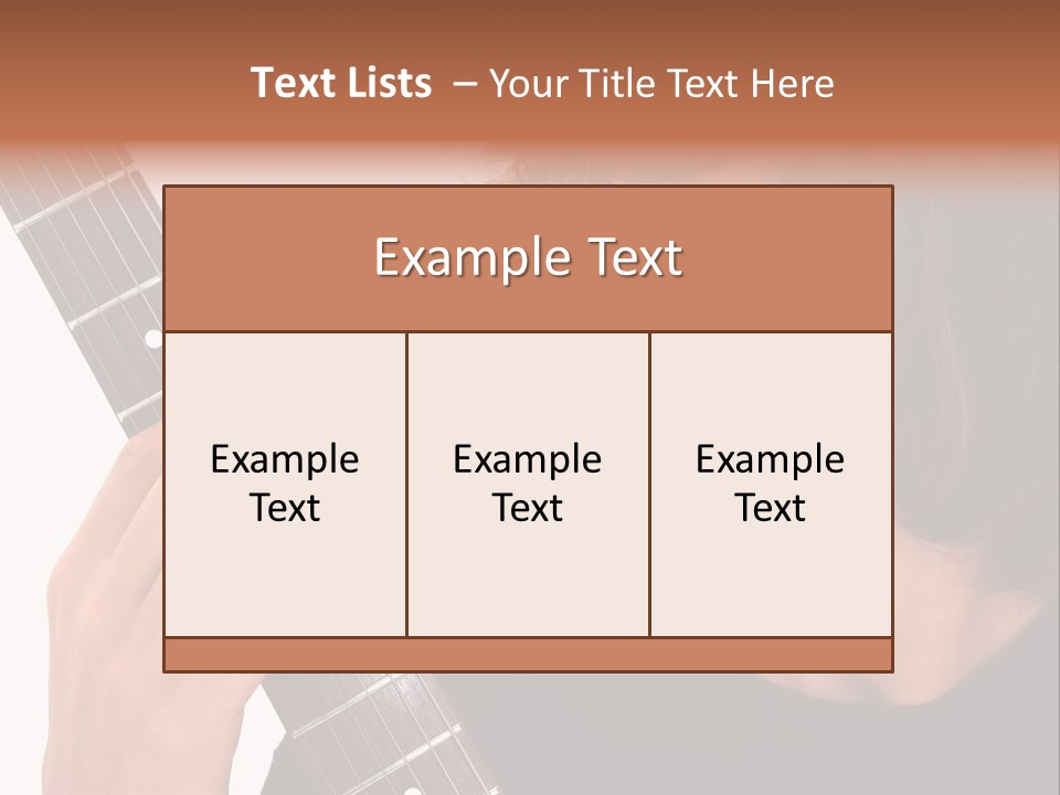 Teen Boy With Electric Guitar Playing. PowerPoint Template