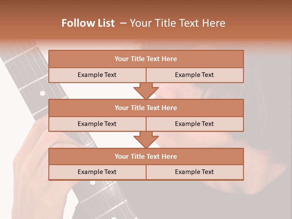 Teen Boy With Electric Guitar Playing. PowerPoint Template