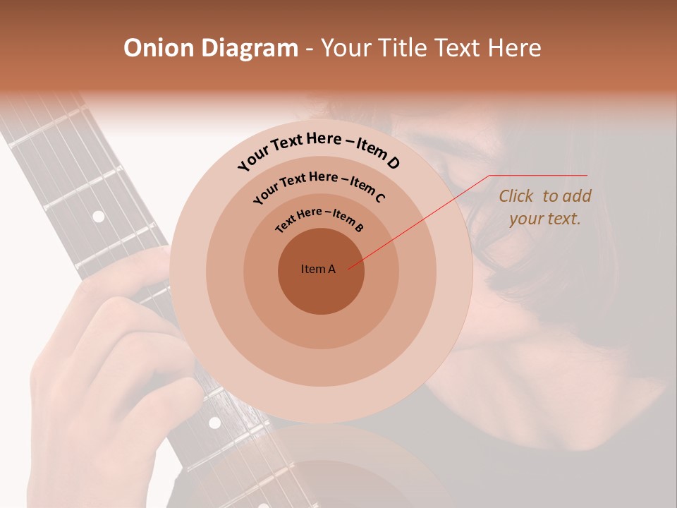 Teen Boy With Electric Guitar Playing. PowerPoint Template