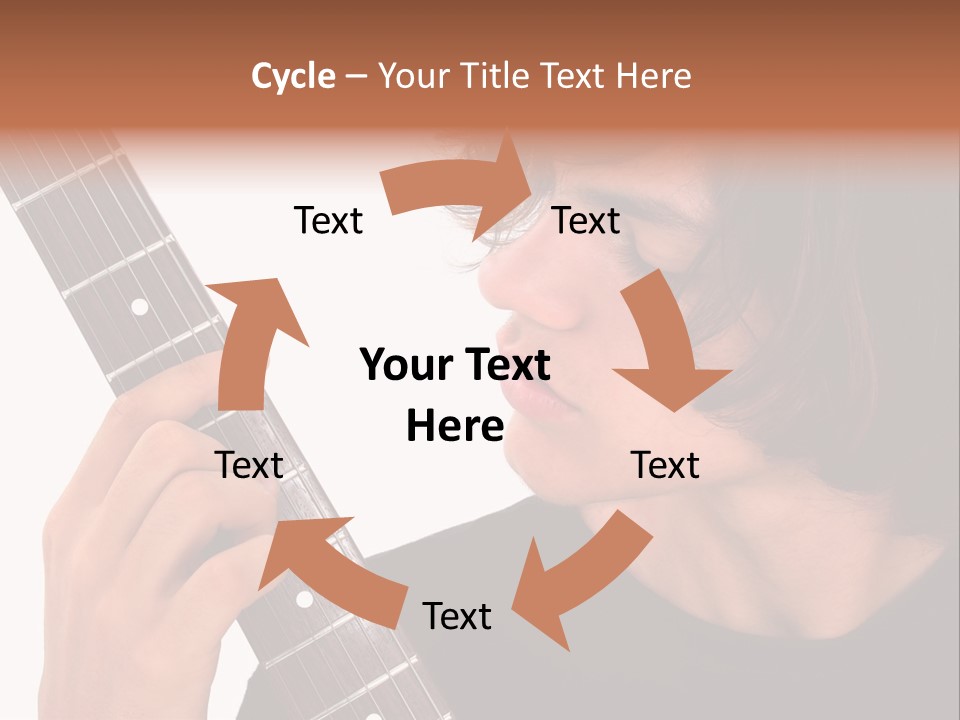 Teen Boy With Electric Guitar Playing. PowerPoint Template