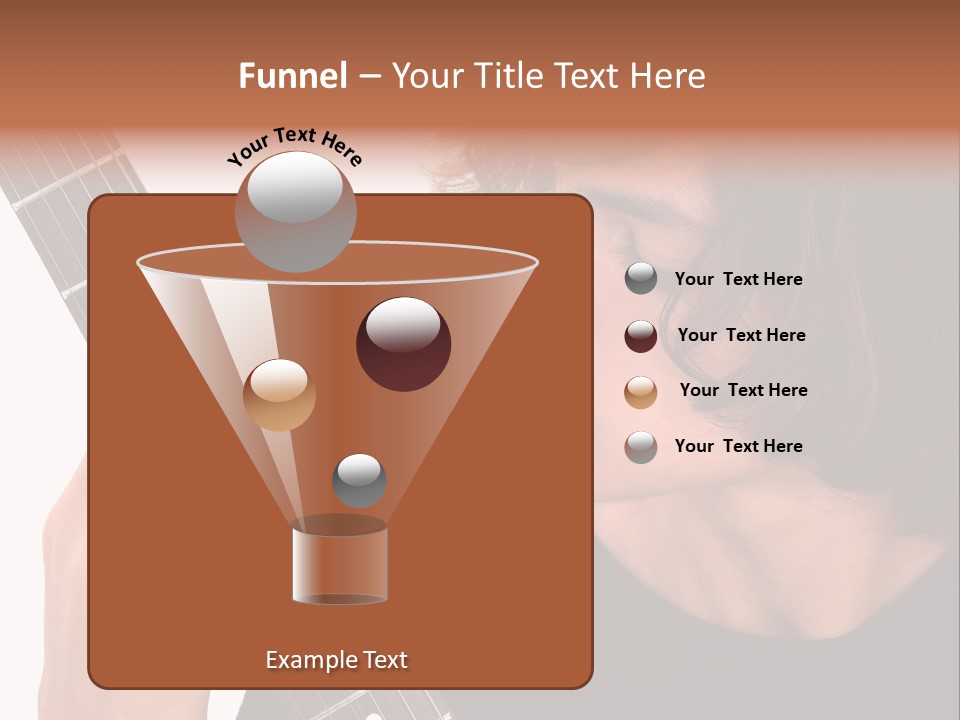 Teen Boy With Electric Guitar Playing. PowerPoint Template