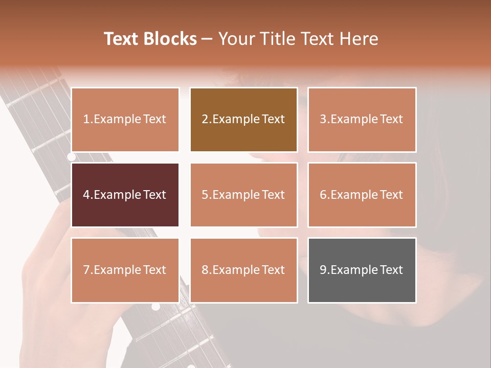 Teen Boy With Electric Guitar Playing. PowerPoint Template