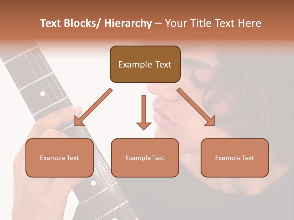 Teen Boy With Electric Guitar Playing. PowerPoint Template