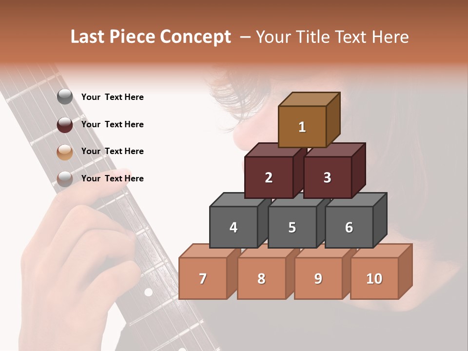 Teen Boy With Electric Guitar Playing. PowerPoint Template