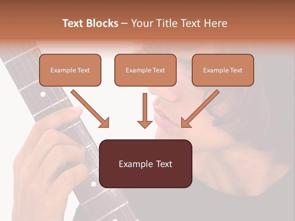 Teen Boy With Electric Guitar Playing. PowerPoint Template