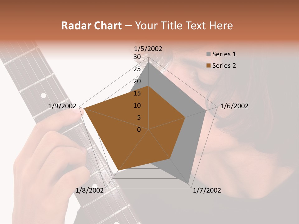 Teen Boy With Electric Guitar Playing. PowerPoint Template