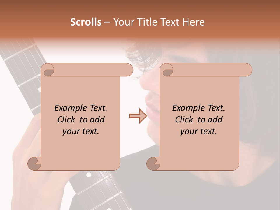 Teen Boy With Electric Guitar Playing. PowerPoint Template