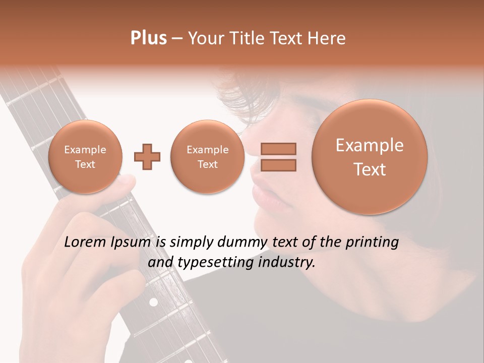 Teen Boy With Electric Guitar Playing. PowerPoint Template