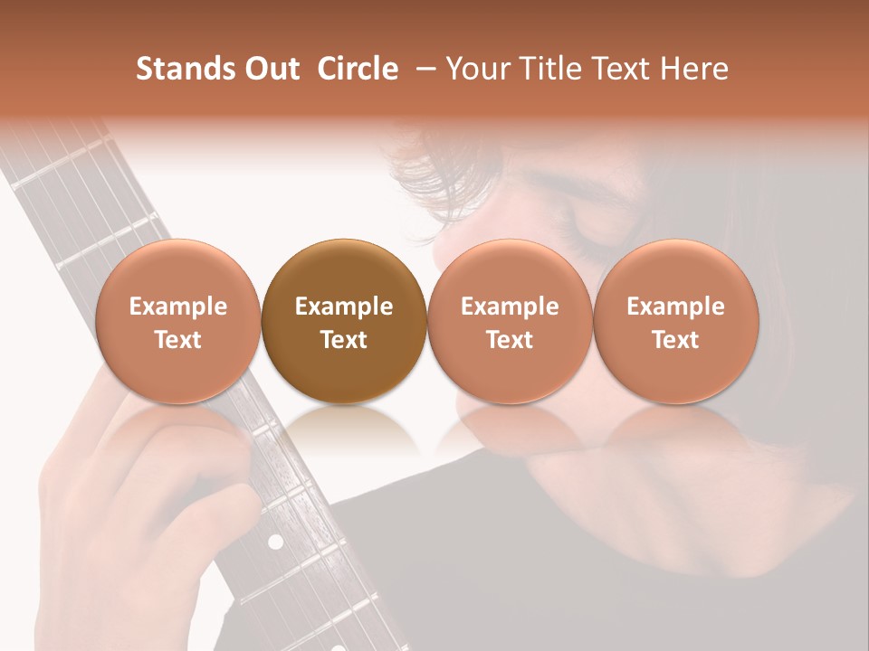 Teen Boy With Electric Guitar Playing. PowerPoint Template