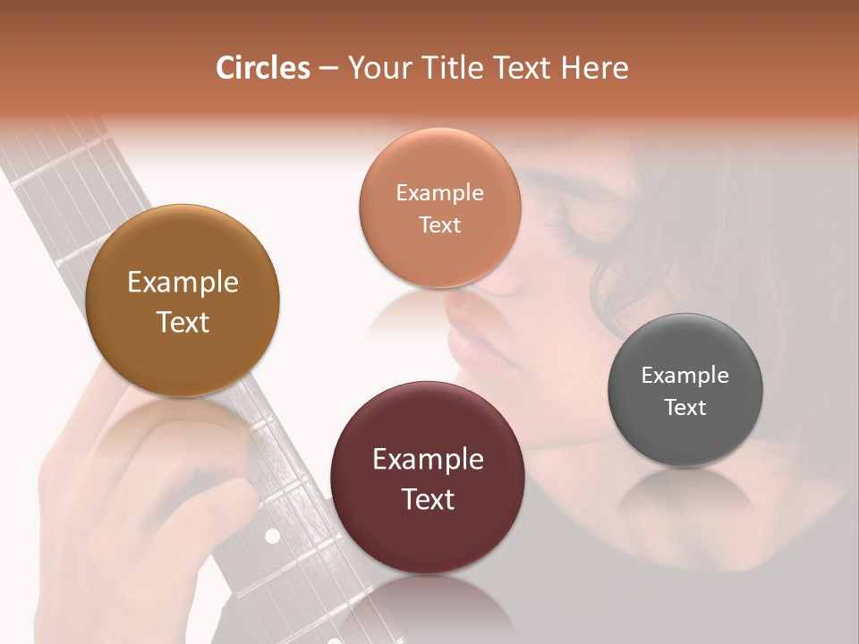 Teen Boy With Electric Guitar Playing. PowerPoint Template