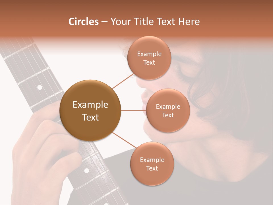 Teen Boy With Electric Guitar Playing. PowerPoint Template