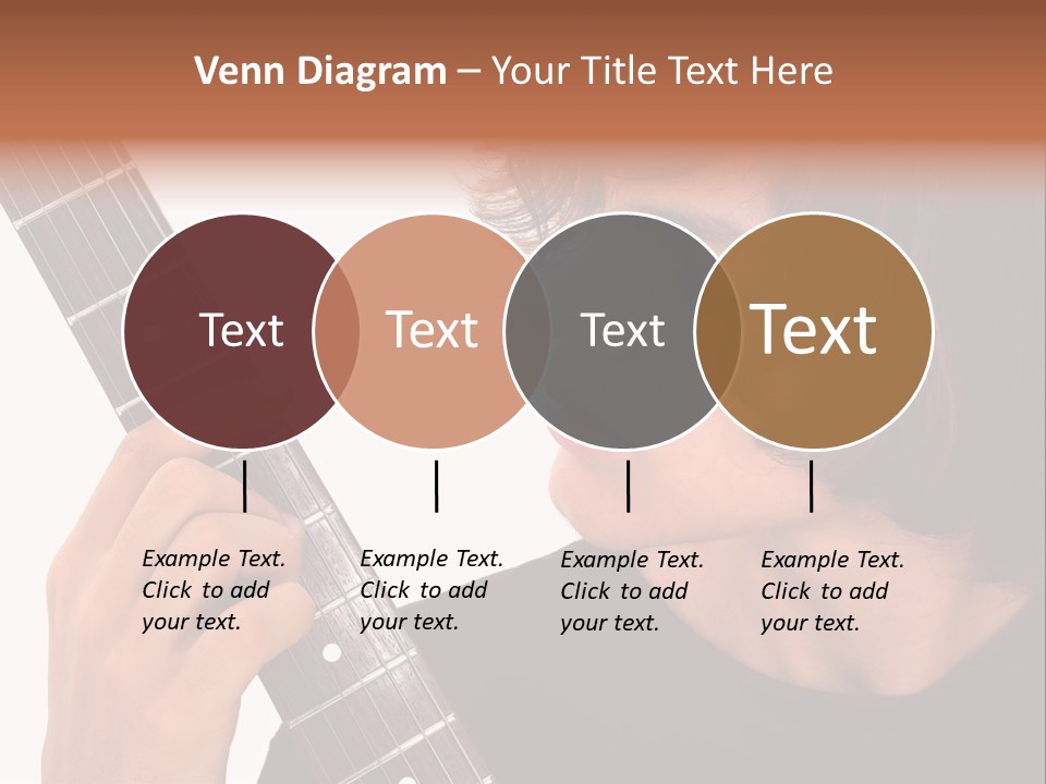 Teen Boy With Electric Guitar Playing. PowerPoint Template