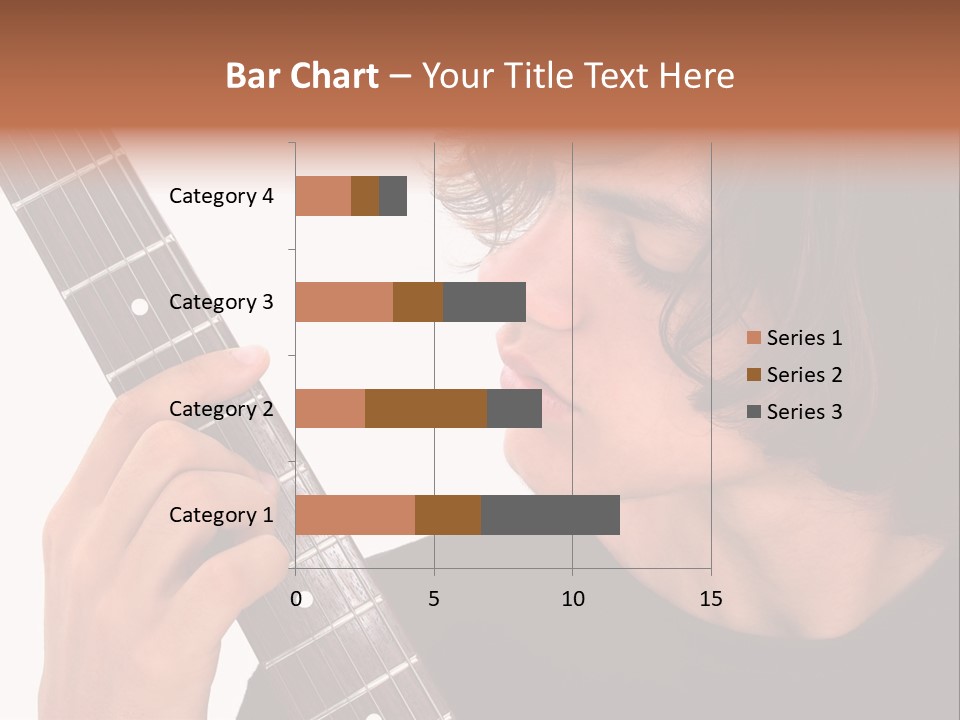 Teen Boy With Electric Guitar Playing. PowerPoint Template