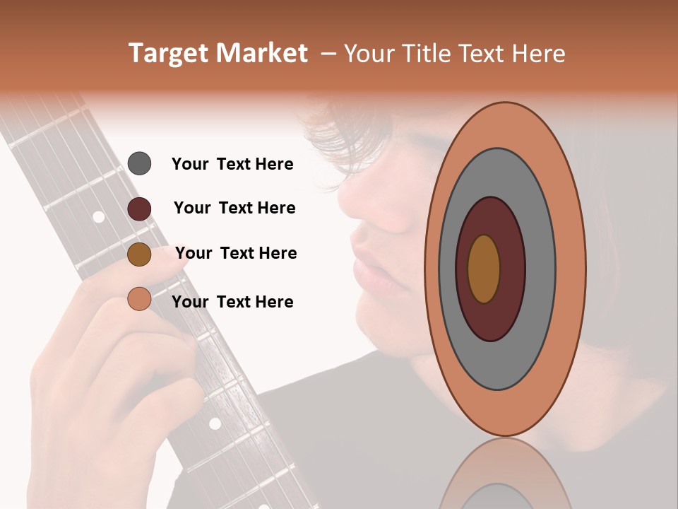 Teen Boy With Electric Guitar Playing. PowerPoint Template