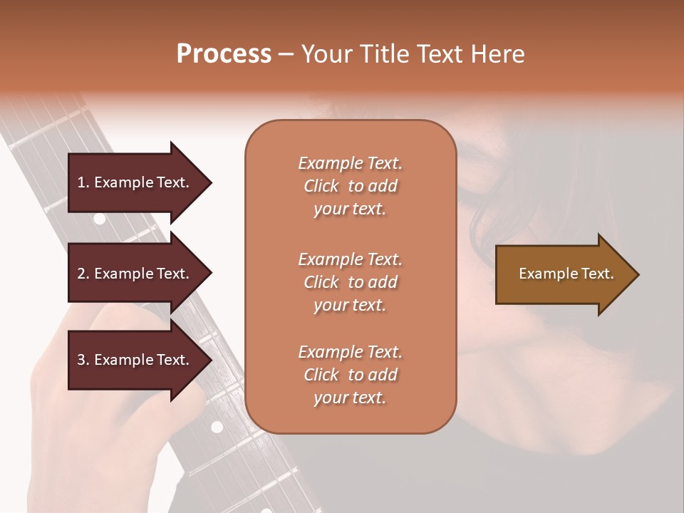 Teen Boy With Electric Guitar Playing. PowerPoint Template