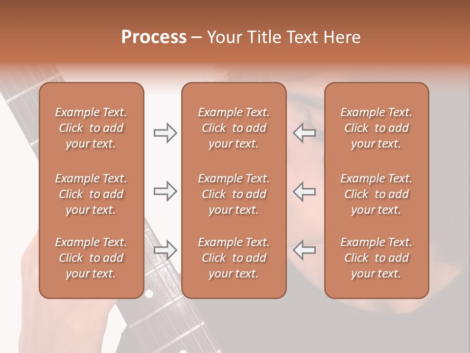 Teen Boy With Electric Guitar Playing. PowerPoint Template