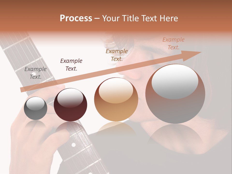 Teen Boy With Electric Guitar Playing. PowerPoint Template