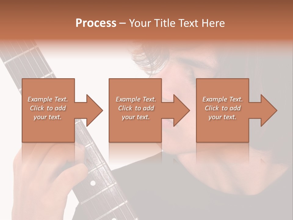 Teen Boy With Electric Guitar Playing. PowerPoint Template