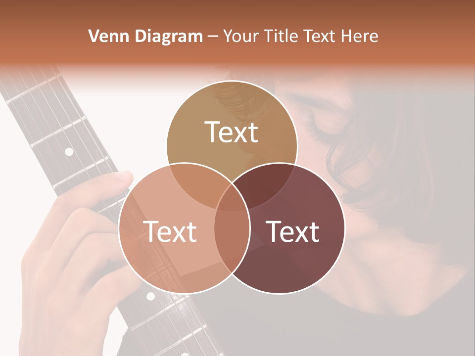 Teen Boy With Electric Guitar Playing. PowerPoint Template