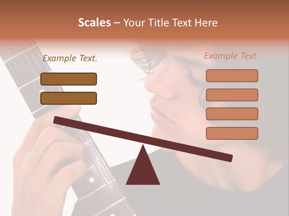 Teen Boy With Electric Guitar Playing. PowerPoint Template