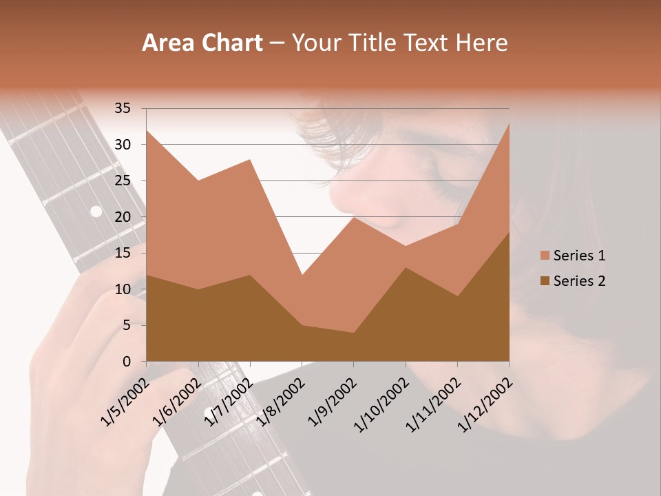 Teen Boy With Electric Guitar Playing. PowerPoint Template
