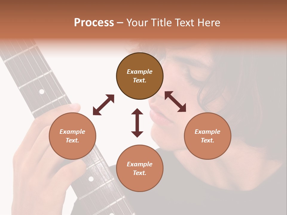 Teen Boy With Electric Guitar Playing. PowerPoint Template