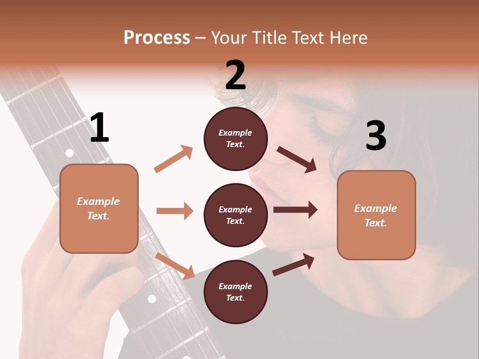 Teen Boy With Electric Guitar Playing. PowerPoint Template
