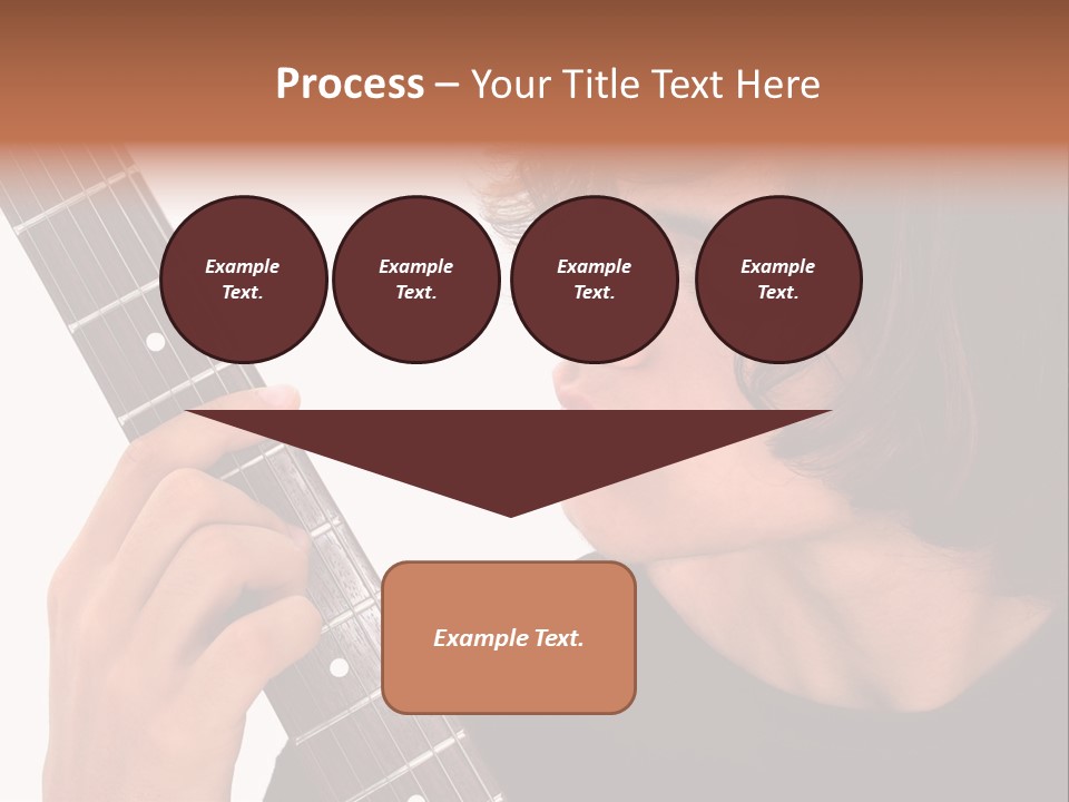 Teen Boy With Electric Guitar Playing. PowerPoint Template