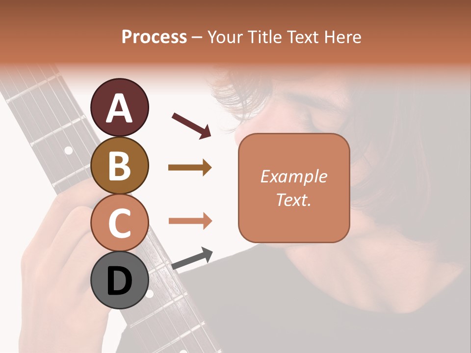 Teen Boy With Electric Guitar Playing. PowerPoint Template