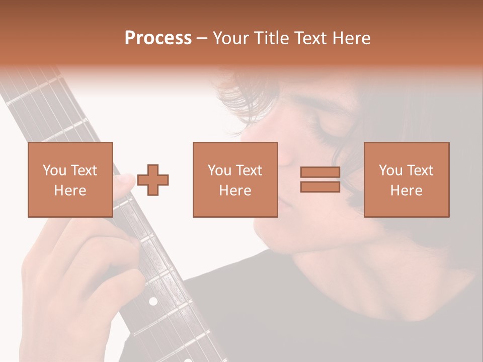Teen Boy With Electric Guitar Playing. PowerPoint Template