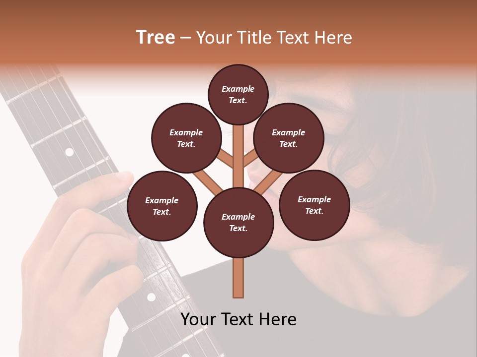 Teen Boy With Electric Guitar Playing. PowerPoint Template