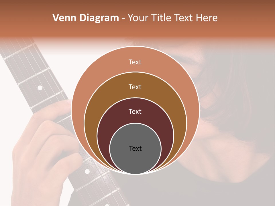 Teen Boy With Electric Guitar Playing. PowerPoint Template